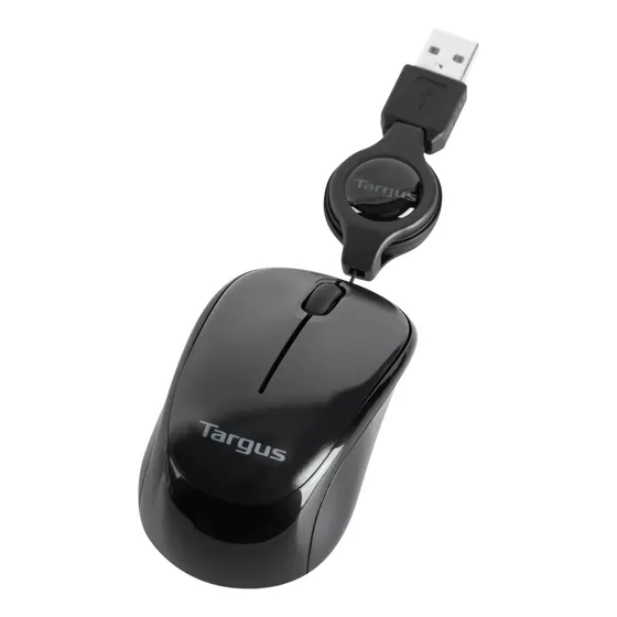 Mouse Usb Targus Mini Retractil Portable Amu75us Color Negro