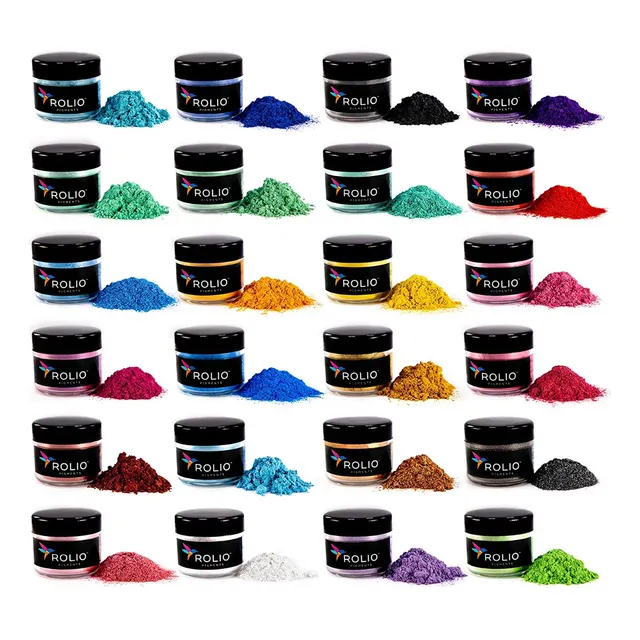 Pigmentos Perlados Rolio Pigments Set 24 Colores 10gr C/u