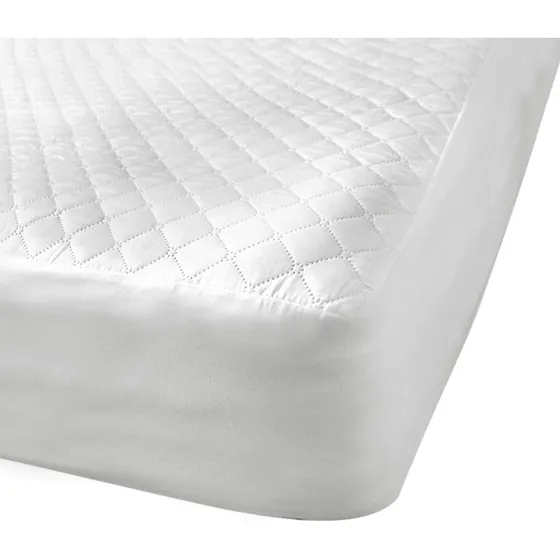 Protector De Colchón Impermeable 1 Plaza Marca Zee Dreams Color Blanco Diseño De La Tela Rayado