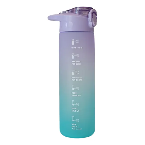 Botella Motivacional Pico Plastica 1 Litro Agua Ejercicio