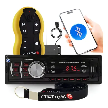 Radio Automotivo Sem Toca Cd Bluetoot + Longa Distância 500m Amarelo