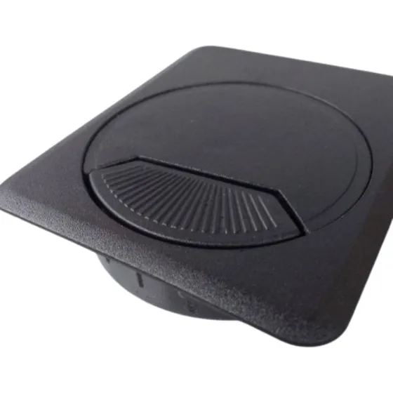 Pasacable Rectangular Negro Escritorio Módulos 60 Mm (2 Uni)