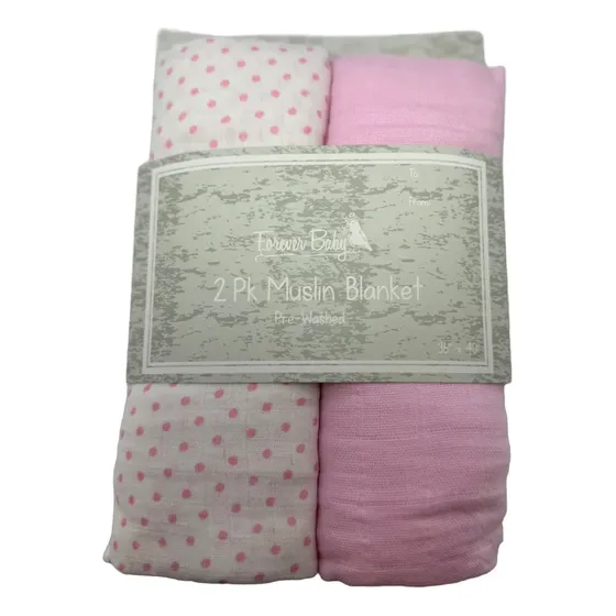 Pack 2 Mantas Muselina Para Bebé 120x110cm, Algodón