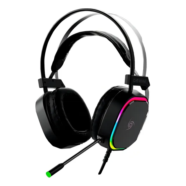 Audífono Gamer Vsg Gemini Iluminación Rgb - Multiplataforma Color Negro