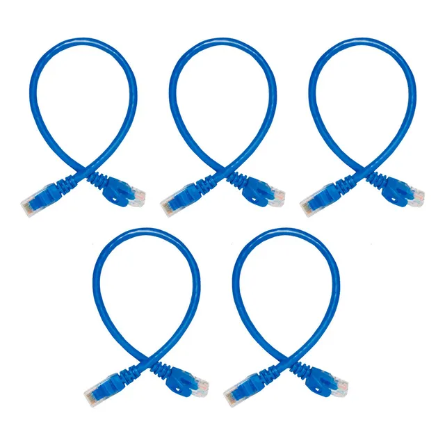 Patchcord Utp Cat6 30cm Azul P6003l 100%cobre Enson 5 Piezas