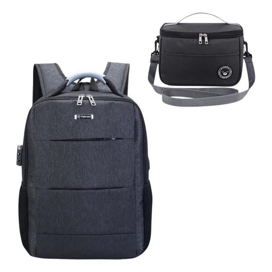 Mochila Notebook Reforçada Executiva Urbana + Bolsa Termica