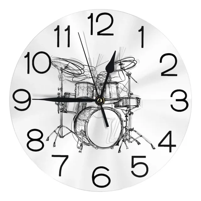 Reloj Pared Diseño Graffiti Boceto Estilo Musical Silencioso