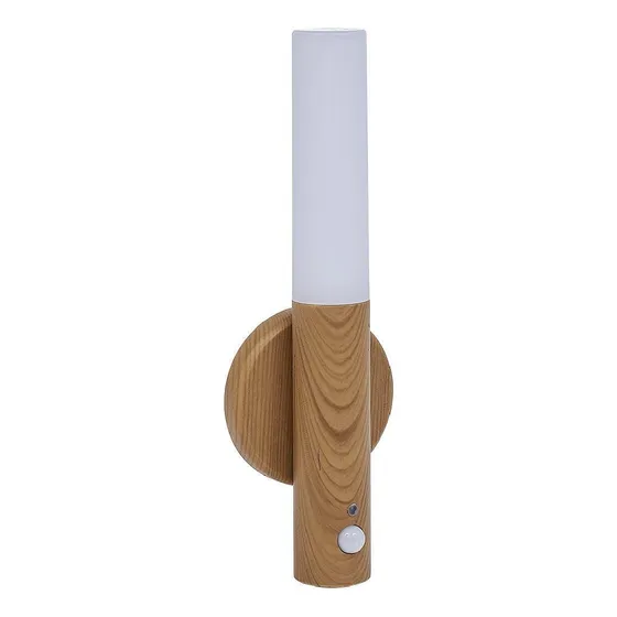 Lampara Led Aplique Nordico Recargable Bambu Autoadhesivo Estructura Madera clara