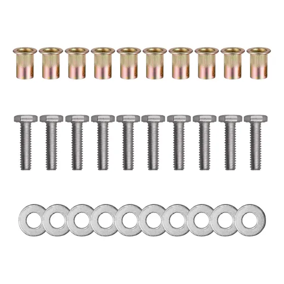 10 Tuercas Remache Rivet Nut 1/4  Con Tornillos Y Arandelas