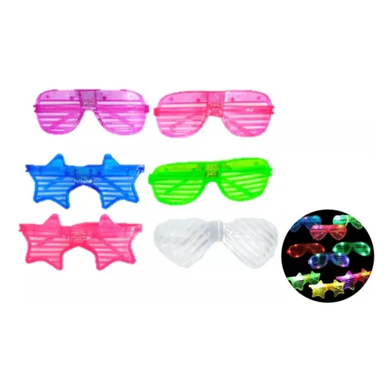12 Lentes Luminosos Con Luz Led Cotillón Fiesta