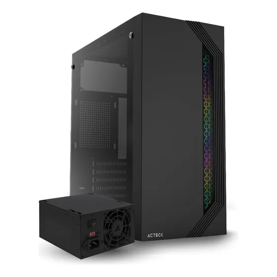 Gabinete Acteck Viken Gm434 500w Atx Media Torre Cristal 