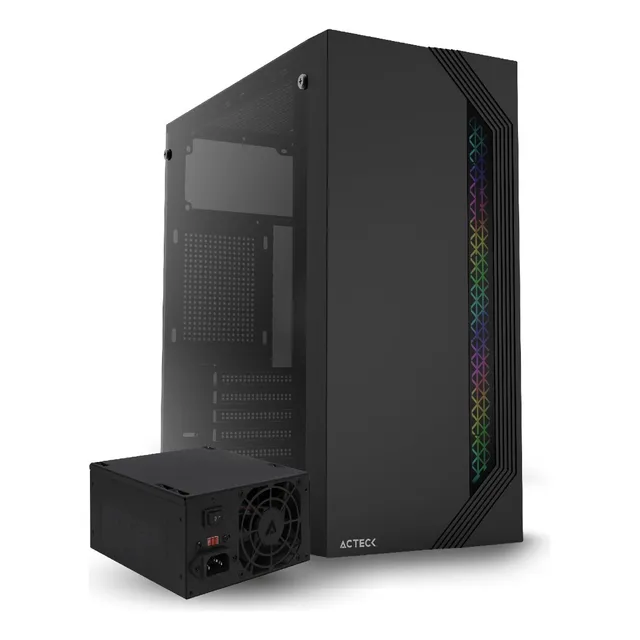 Gabinete Acteck Viken Gm434 500w Atx Media Torre Cristal 