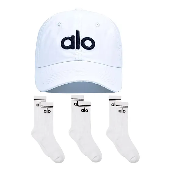Gorra De Béisbol Alo+3 Calcetines De Yoga Moda De Algodón