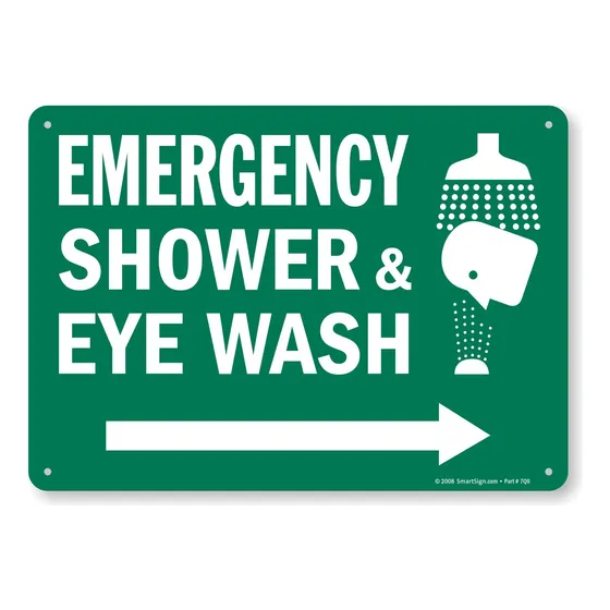 Smartsign Letrero  Ducha Emergencia Lavado Ojos  Flecha 10 X