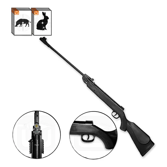 Rifle Resortero Fox Cazador Cal. 5,5mm + Balines Y Blancos