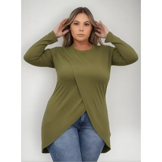 Blusa Feminina Plus Size Roupas De Inverno Para Gordinhas
