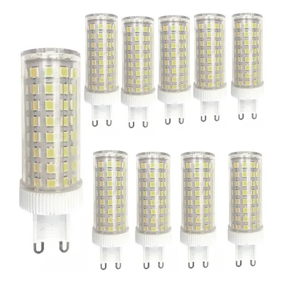 Kit 10 Lampada Led G9 15w 96 Leds Milho Forma Lustre Arande