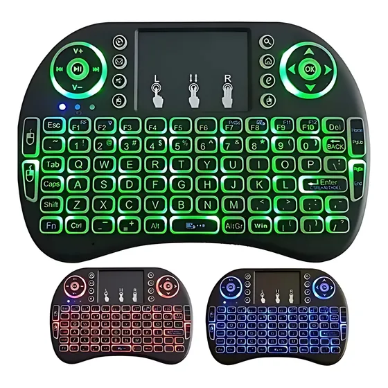 Mini Teclado Controle Sem Fio Para Smart Tv Tv Box Pc Cor Do