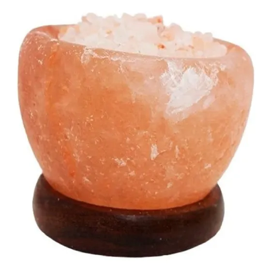 Lámpara Mesa Piedra Tazón Sal Del Himalaya Decoración Mini