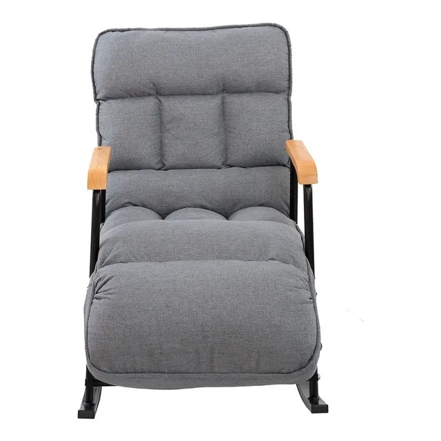 Sillon Reclinable Multifuncional Cómodo Mecedora Leif Color Gris oscuro