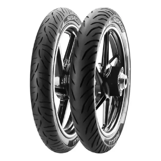 Par Pneu Fazer 150 Factor 125 Pirelli Super City S/ Camara
