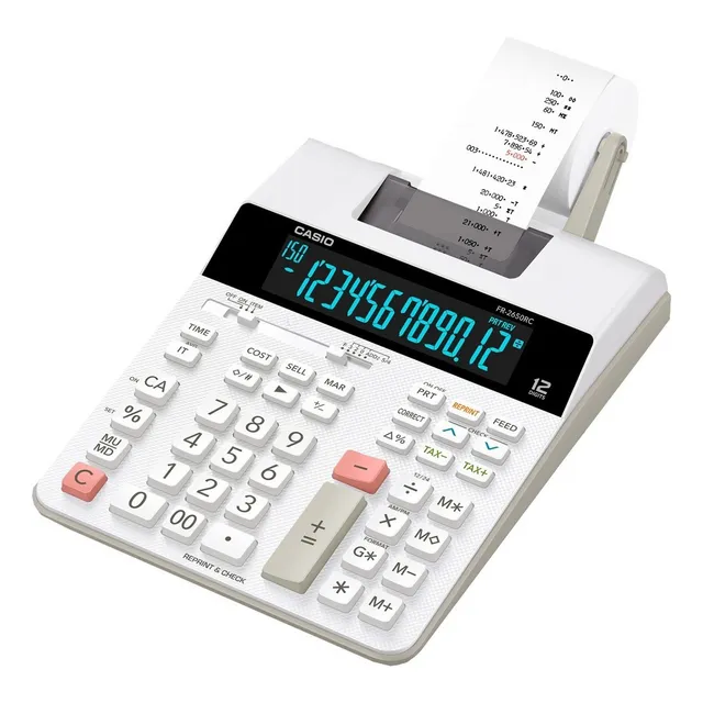 Sumadora Calculadora Impresion Casio Fr-2650rc 12 Digitos Color Blanco
