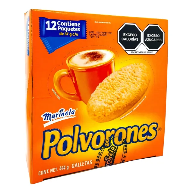 Galletas Polvorones Marinela 12 Paquetes Cont. Net. 444 Gr