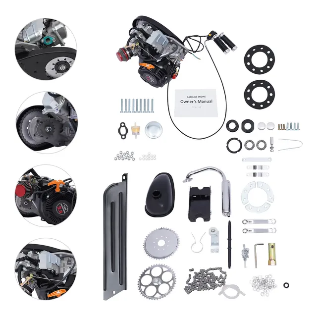 Kit Motor Bicicleta 4 Tiempo 100 Cc Gasolina 3 Hp Un Solo