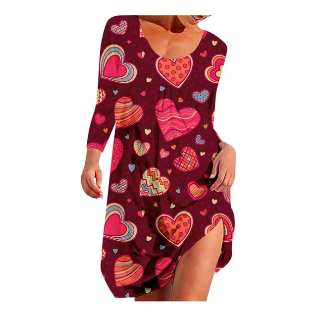 Vestido Fiesta Noche Ama Casa Estampado Dia San Valentin 49