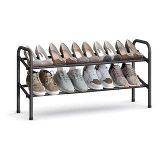Zapatero Extensible De 2 Niveles Estantería Ajustable Acero Zapatero Extensible De 2 Niveles Estantería Ajustable Acero