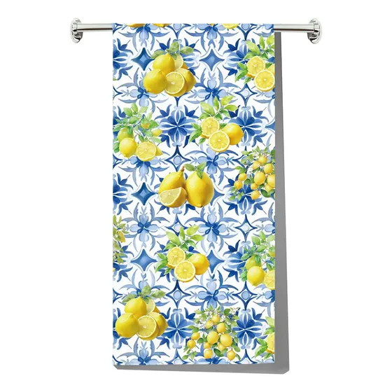 Toalla Italiana Azulejo Limon Regalo Cocina Costa