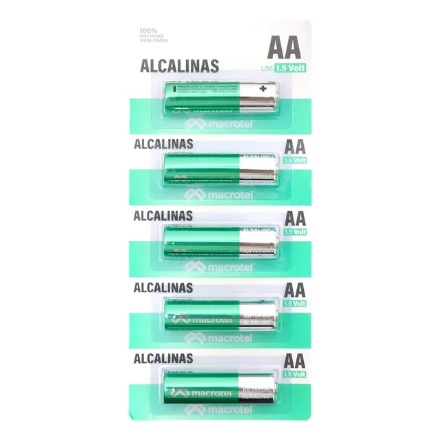 Pack 5 Pilas Alcalinas Aa Prepicadas 1.5 Volt Macrotel