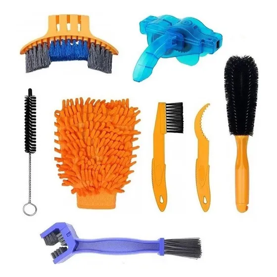 Kit Com 8 Peças Para Limpeza Quadro Roda Relação Bike A8