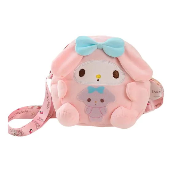 Bolso Cruzado De Peluche Sanrio  Lindo Y Funcional
