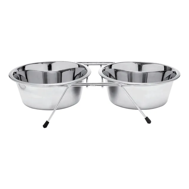 Comedero Bebedero Doble Acero Inoxidable Perros 946 Mlx2