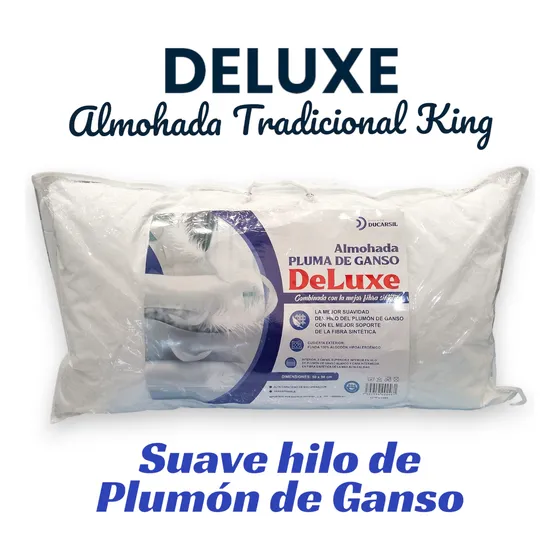 Almohada Ducarsil King Deluxe Pluma Ganso 90x50 Cm 12 Cm