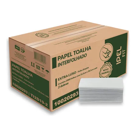 Toalla De Papel Interfoliada Hoja Simple Extra 2.000 Hojas