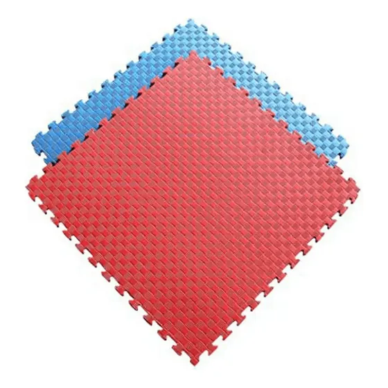 Tatami Piso Para Gimnasio Rompecabeza 100x100x2cm Rojo Negro