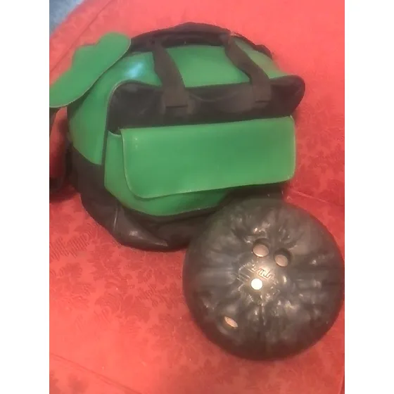 Pelota De Bowling 16lb Con Bolso - Vintage - Usada