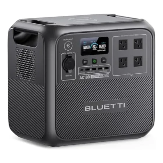 Planta Estacion De Energia Portatil Bluetti AC180 Monofásico Grey 1800w
