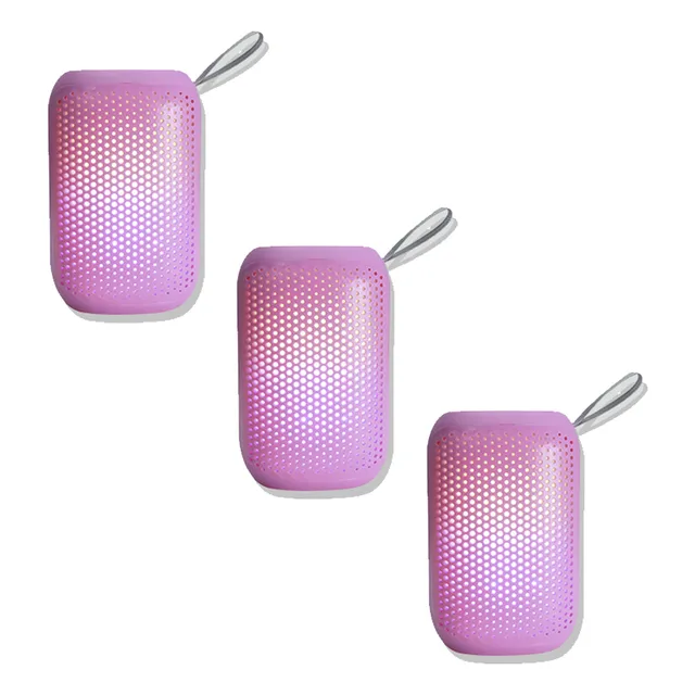 Pack De 3 Bocinas Bluetooth Con Luz Led Multicolor Radio Fm Conectividad Tws Portátil