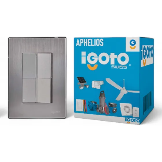 Apagador Electrico Escalera Con Placa Acero Inoxidable Plata Color Plateado Corriente nominal 10 A Voltaje nominal 125V