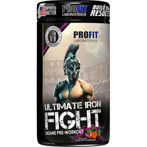 Pré treino Ultimate Iron Fight 270g Profit Labs Sabor Açaí Com Guaraná