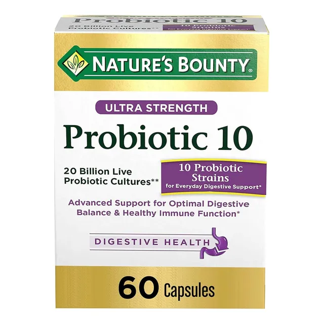 Nature's Bounty Probiótico 10, 60 Cápsulas Veganas