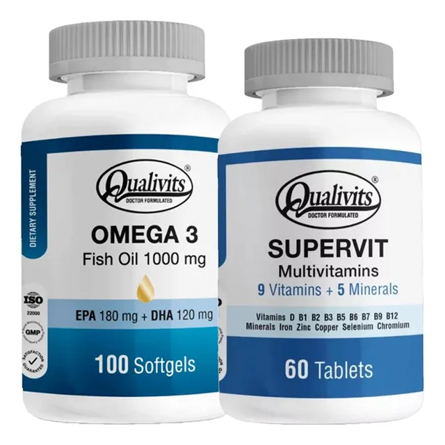 Omega 3 100 Softgels + Multivitamínico Supervit Qualivits