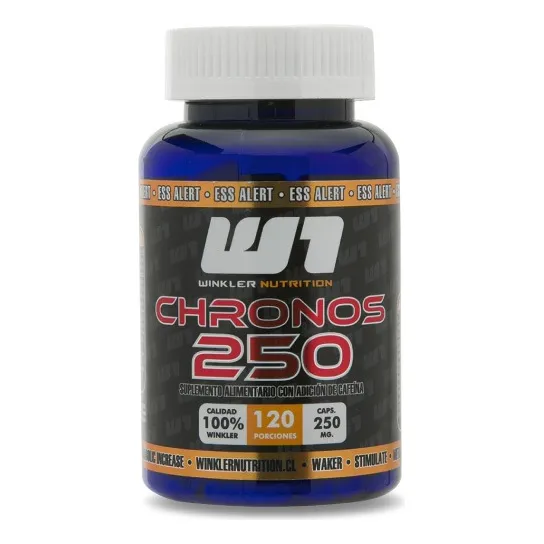Cafeína 250mg Chronos 120 Cápsulas Winkler Nutrition Sabor Sin Sabor