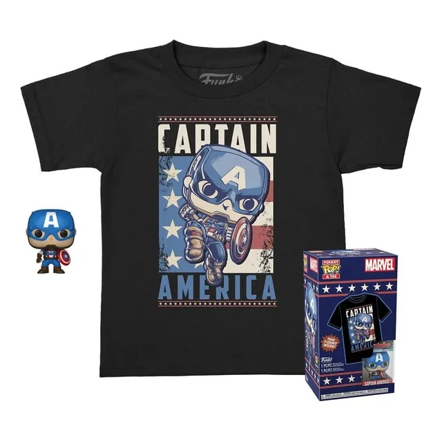 Funko Pop! Camiseta Y Pop De Bolsillo: Marvel - Capitán Amér