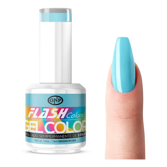 Esmaltes Semipermanentes Gnp 15ml Vegano, 21 Free, Hema Free Color 447 Dream Sky