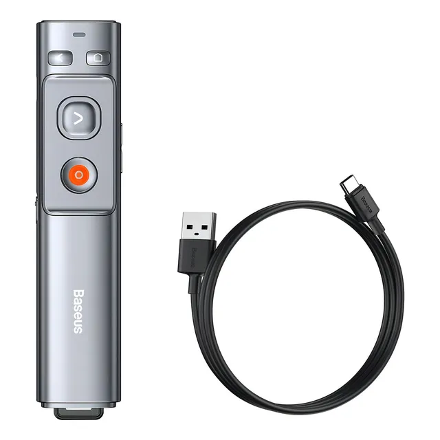 Presentador Inalámbrico con Láser Rojo y Carga USB Baseus WKCD000013 Orange Dot