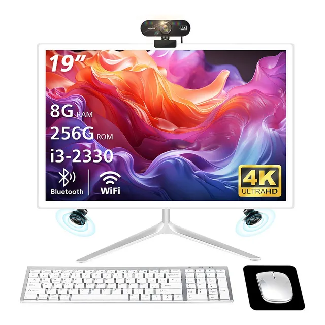 19'' All In One Pc Intel 8+256 Gb Con Cámara Teclado+ratón